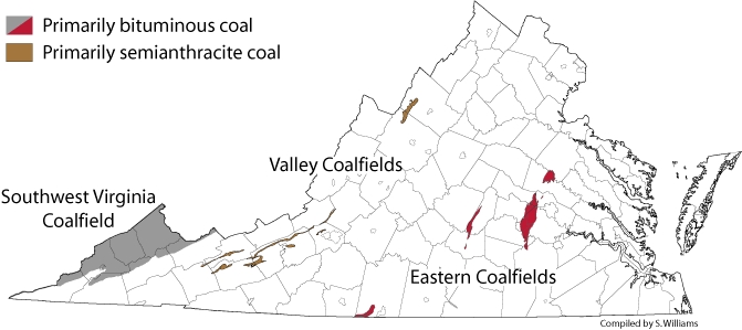 Distribution of Coal Areas in Virginia